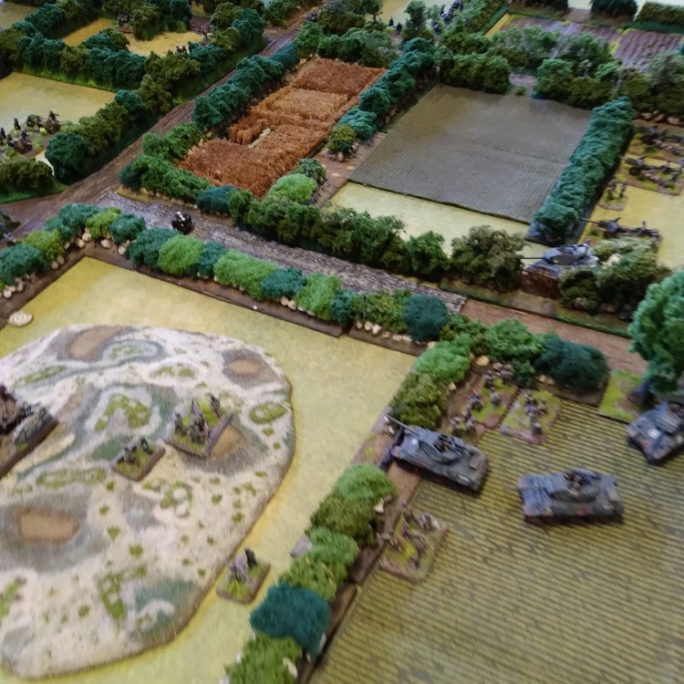 Flames of War game in the boccage