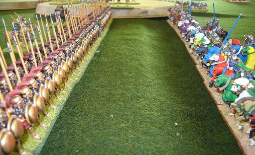 Spartans preparing to receive a Portuguese charge. The omens aren't looking good for Brasidas. DBMM 25mm